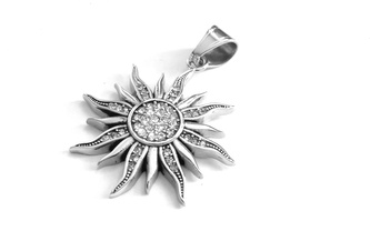 Steel Jewelry Přívěsek bílé slunce z chirurgické oceli PR140128