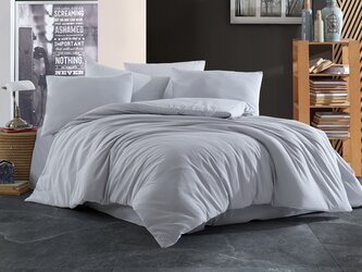Francouzské povlečení krep UNI 240x220, 70x90cm Šedé