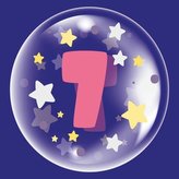 Balon 45cm dla dziewczynki cyfra 7 TUBAN