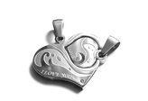 Steel Jewelry Přívěsek sdrce pro dva z chirurgické oceli PR501002