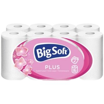 Big Soft Plus 2vrstvý toaletní papír, 16 rolí, 17,6 m role