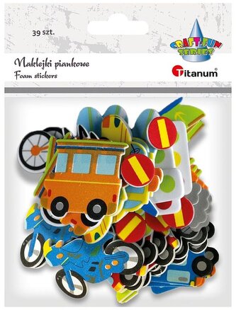 Naklejki piankowe op. 39szt. Transport, Craft Fun