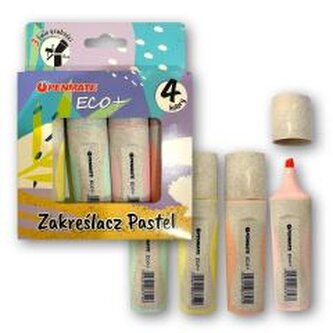 Zakreślacz pastelowy Ecco+ 4 kolory PENMATE