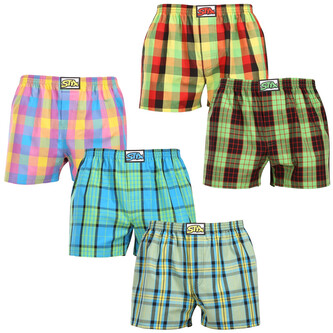 5PACK pánské trenky Styx klasická guma vícebarevné (5A110105) L