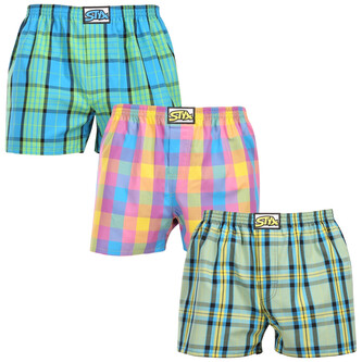 3PACK pánské trenky Styx klasická guma vícebarevné (3A110103) M