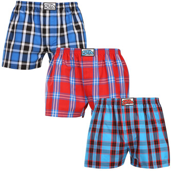 3PACK pánské trenky Styx klasická guma vícebarevné (3A110810) L
