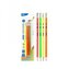 Ołówek neonowy HB z gumką 4szt DELI