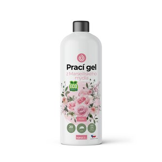Prací gel z Marseillského mýdla pro citlivou pokožku Růže 1L
