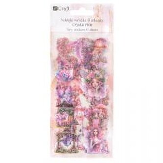 Naklejki PET - Wróżki crystal pink 6ark