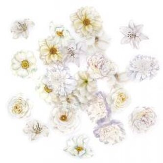 Naklejki PET kwiaty moonlight white 30szt