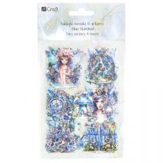 Naklejki połyskujące PET - Wróżki blue stardust