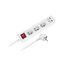 Prodlužovací kabel REBEL URZ3202-1,5 3 zásuvky, 1,5m, vypínač,  2x USB, bílá