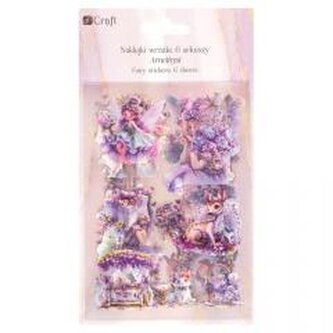 Naklejki połyskujące PET - Wróżki amethyst 6ark