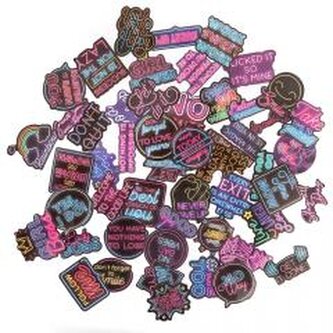 Naklejki winylowe neon motywacyjne 5-8cm 50szt