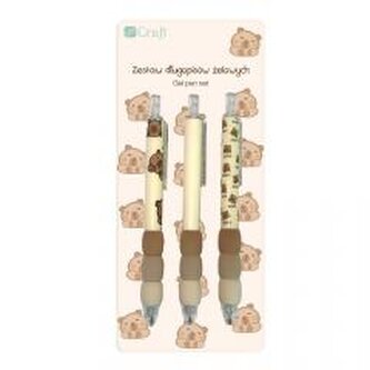 Długopisy żelowe Kapibara czarne 3szt