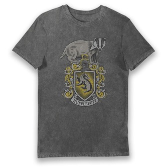 Bioworld Tričko pánské, Hufflepuff/Mrzimor šedé, Harry Potter Velikost: S