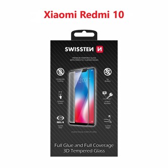 Swissten sklo ultra durable 3D full glue glass Xiaomi Redmi 10 LTE černé