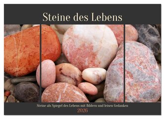 Steine des Lebens. Steine als Spiegel des Lebens mit Bildern und leisen Gedanken (Tischkalender 2026 DIN A5 quer), CALVENDO Mona