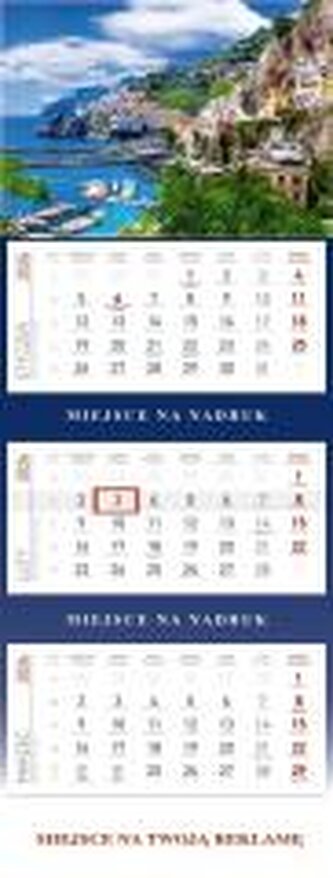 Kalendarz 2026 Trójdzielny Wybrzeże Amalfi