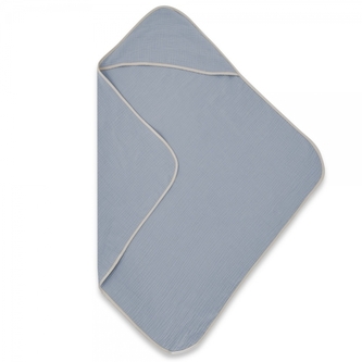 Mušelínová osuška s kapucí NATURE, 100x100 cm, jeans; 100x100