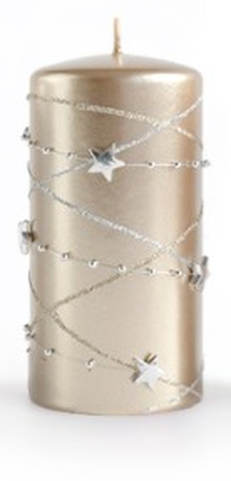 Świeca GIRLANDA walec mały 7xh10cm szampan