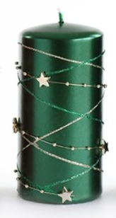 Świeca GIRLANDA walec średni 7xh14cm zielona