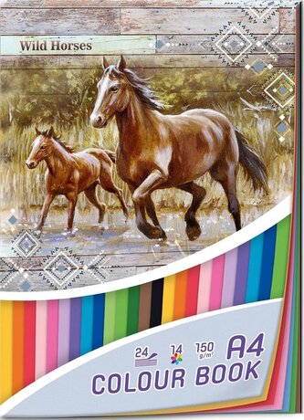 Blok barevných papírů A4 Wild horses