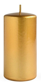 Świeca OPAL MET POŁYSK Walec średni 7xh14cm parafinowa złota