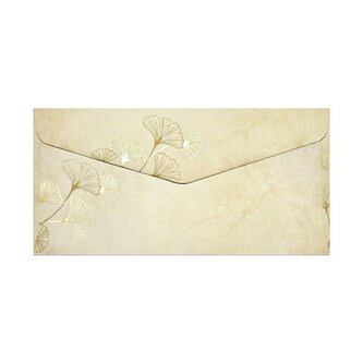 Ozd.obálky - DL/120 g/m2, motiv listu ginko, 10 ks