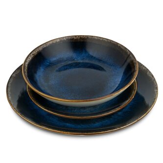 BERLINGERHAUS Jídelní sada talířů 18 ks Deep sea Collection modrá BH-10301