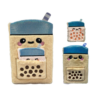 Plyšový zápisník s mini zápisníkem - Foodiemals - Bubble Tea