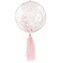 Balon PVC z konfetti i frędzlami różowy