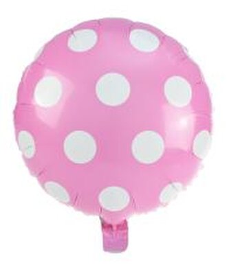 Balon foliowy kropki jasnoróżowy