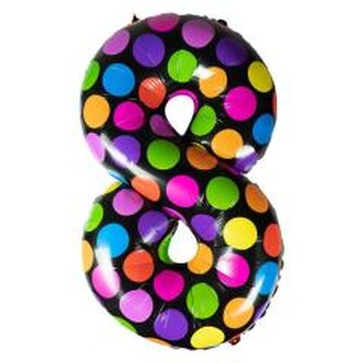 Balon foliowy cyferka 8 w kropki