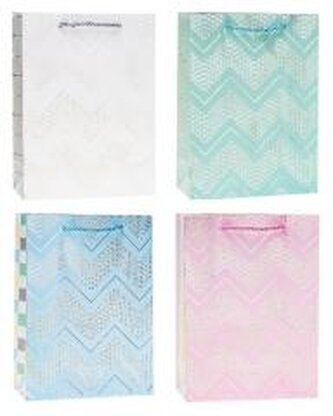 Torebka ozdobna 18x24x8cm hot-stamp mix ROZETTE