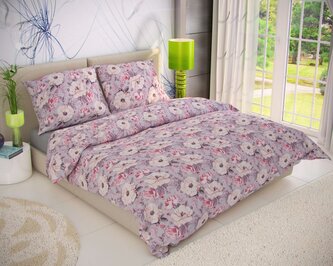 Francouzské prodloužené krepové povlečení 240x220, 70x90cm ESTER šedá