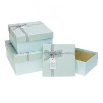 Pudełko kwadrat z kokardą 3szt ROZETTE