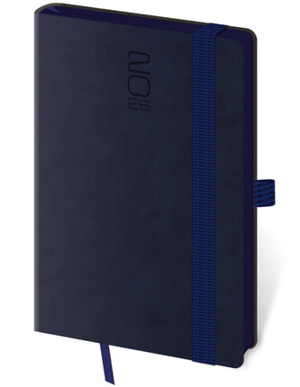 Kapesní diář Memory tmavě modrý s gumičkou