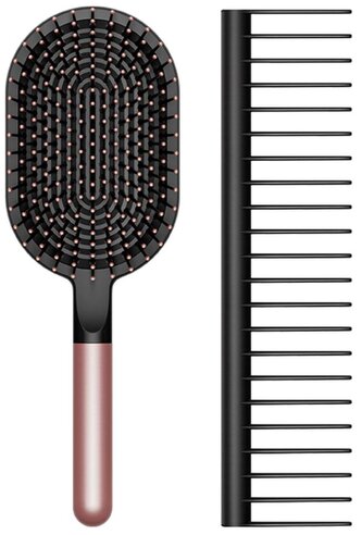 Dyson sada hřeben a plochý kartáč, rosé/černá