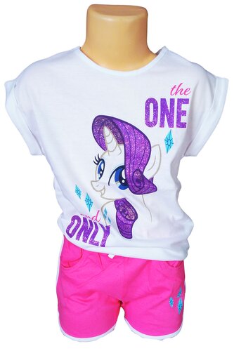 Dívčí letní set MY LITTLE PONY se šortkami, bílorůžová, velikost: 128