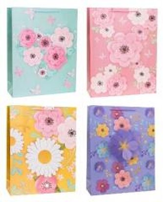 Torebka ozdobna 43x55x15cm szerokie dno mix