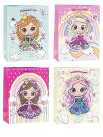 Torebka ozdobna 26x32x10cm hot-stamp mix ROZETTE