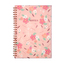 Růžový blok s květinami A5