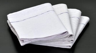 Vaflový ručník 50x100cm bílý s modrým pruhem