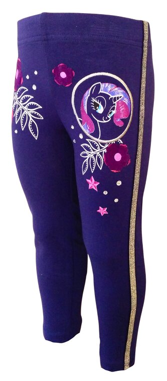 Dívčí legíny MY LITTLE PONY stříbrný lampas a kamínky, modrá, velikost: 116