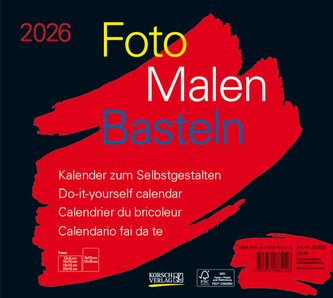 Foto-Malen-Basteln Bastelkalender quer schwarz 2026