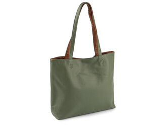 Kabelka oboustranná 2v1 40x29 cm - 1 ks - 21 zelená lahvová hnědá