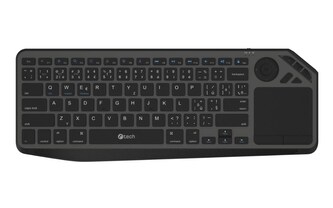Klávesnice C-TECH WLTK-02, Dual mode, BT5.0 + 2,4GHzb, bezdrátová s touchpadem, černá,