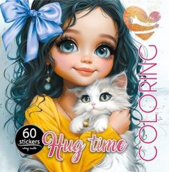 Kolorowanka z naklejkami 200x200 Przytulanie kotek