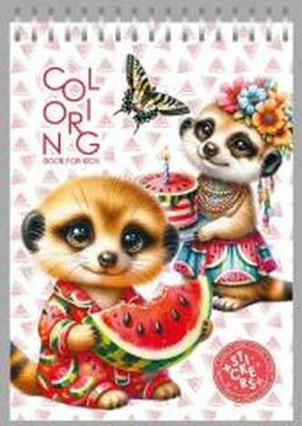 Kolorowanka 148x210 z naklejkami 26obrazków Suryka